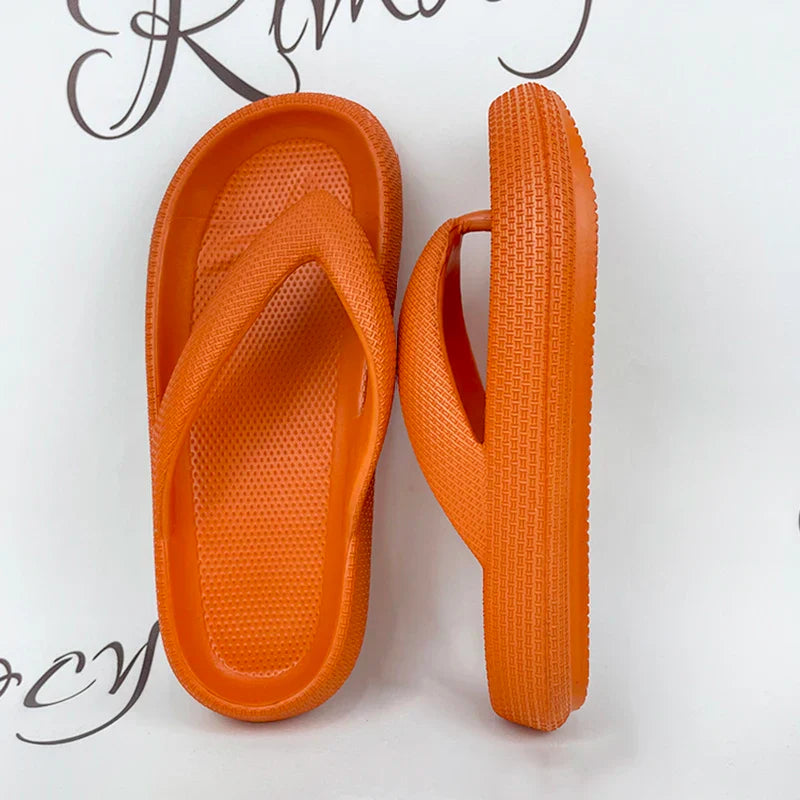 -slip cloud slippers women thick platform clip toe bathroom slides