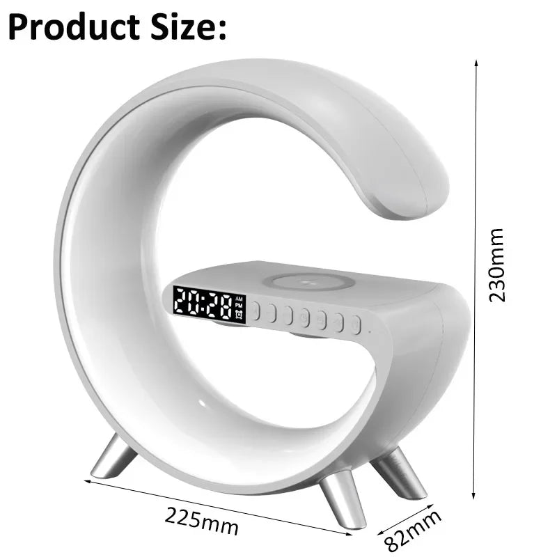 Large Size Big G Wireless Charger Stand LED RGB Light Desk Lamp Speaker APP Control For iPhone Samsung Fast Charging Station