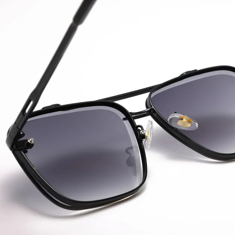 New Fashion Square Sunglasses Men Luxury Brand Designer Metal Sun Glasses Vintage Pilot Shades Eyewear Oculos De Sol