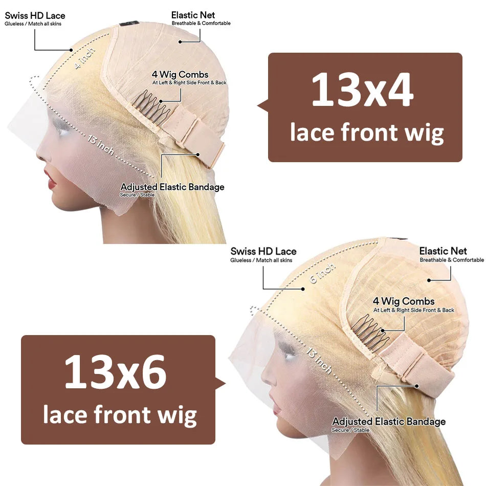 613 Blonde HD Lace Front Wig Human Hair Body Wave Glueless 13X6/13X4