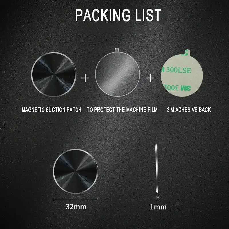 Magnetic Car Phone Holder Plate - 3M Adhesive, Easy Remove, Strong Grip
