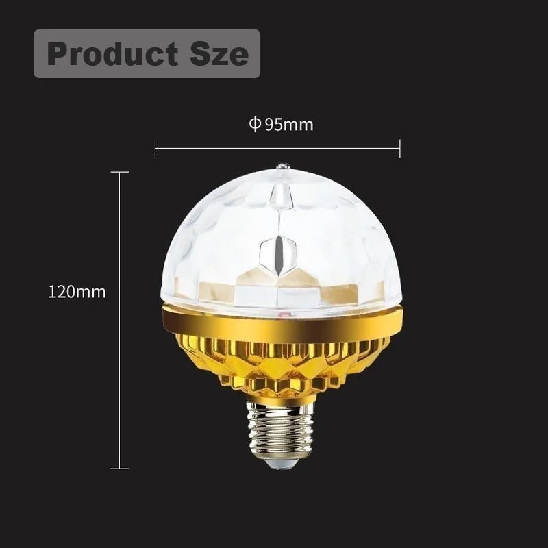 7-Color LED Rotating Magic Ball Light for Parties Holiday Celebration Light KTV & DJ Decoration Automatic Rotating Bulb Colorful Dance Light