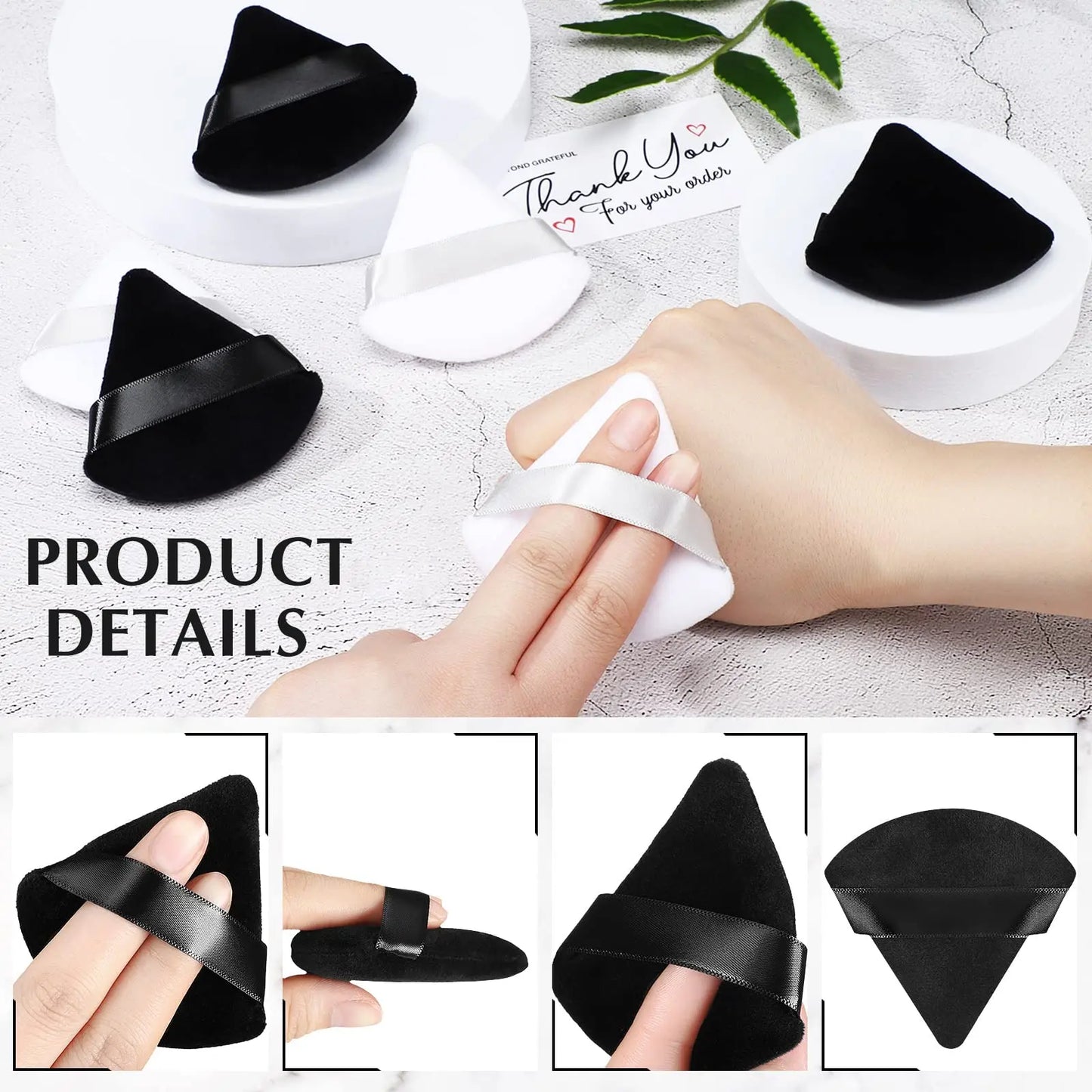 10/20Pcs Triangle Velvet Makeup Puffs | Washable Lightweight Face Sponges