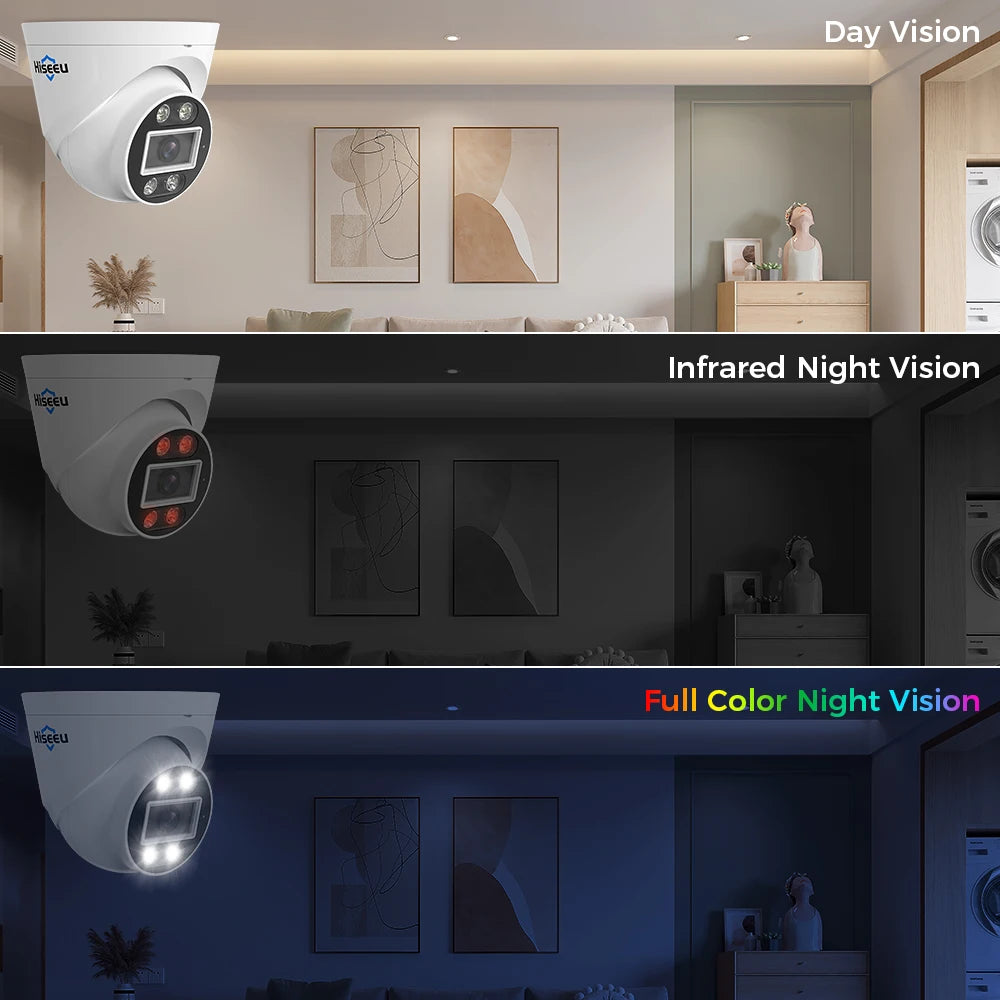 Hiseeu 4K PoE IP Security Camera: 5MP/8MP, ONVIF, Face Detection, Night Vision CCTV Dome