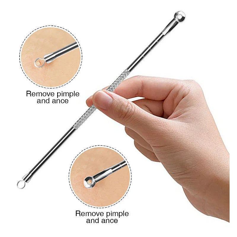 4Pcs Blackhead Remover Kit | Stainless Steel Acne & Pimple Extractor Tools