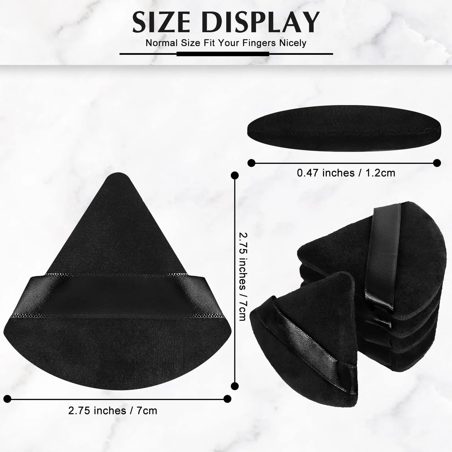 10/20Pcs Triangle Velvet Makeup Puffs | Washable Lightweight Face Sponges