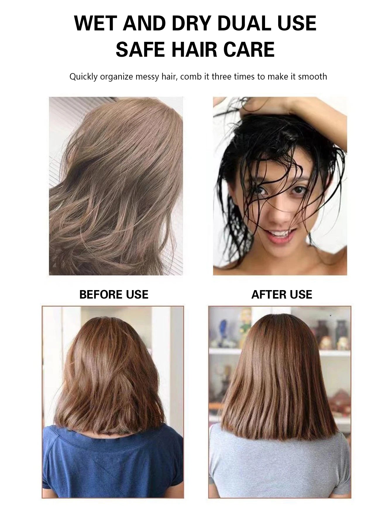 Anti-Static Air Cushion Hair Brush for Wet & Curly Hair - Detangling & Massage Comb