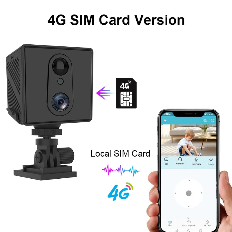 Vstarcam 4G SIM Card Mini Camera 3MP 1080P IP Camera 3000mAh Battery Portable Car Camera IR Night Surveillance Security Cam