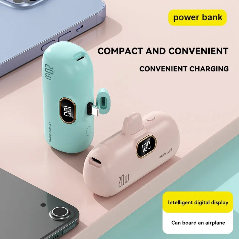 Xiaomi 10000mAh Wireless Power Bank Mini Capsule Fast Charging Mobile Power Supply Emergency External Battery For Type-c iPhone