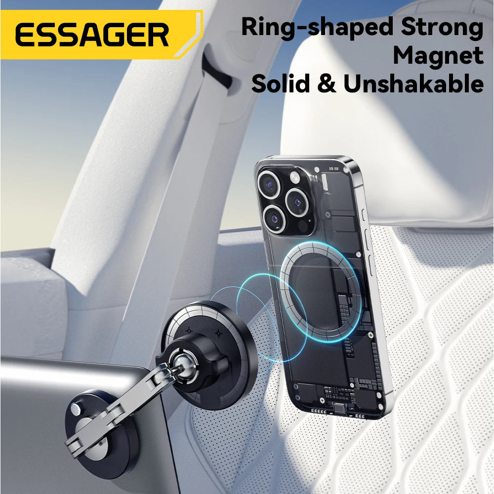 Essager 15W Magnetic Wireless Car Phone Holder Adjustable 360 degrees Car Charger For iPhone15 14 13 Pro Samsung Universal Phone
