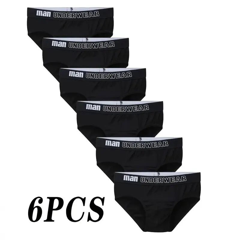 6Pcs Men's Cotton Panties | Breathable High Elastic Triangular Underwear | Comfortable, Soft & Fashionable Shorts | tonyfinger store