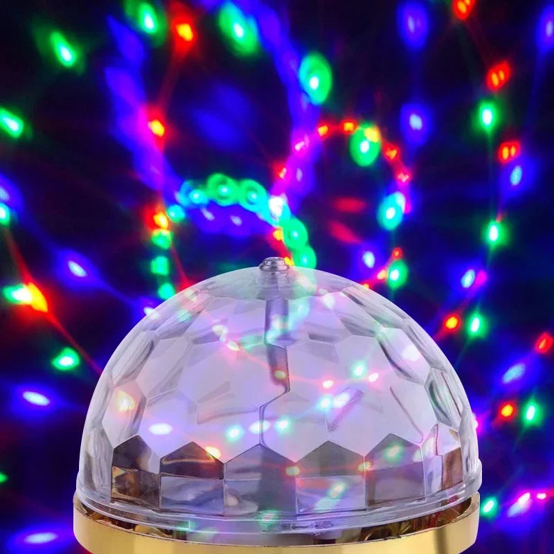 E27 Rotating LED Stage Light - Colorful Magic Ball for DJ & Disco
