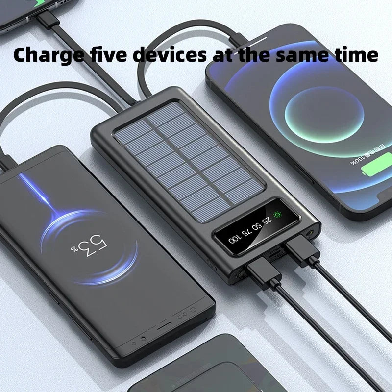 Xiaomi 200000mAh Ultra-Large Capacity Power Bank Solar Charging Power Bank Comes With Four Wires Suitable For Samsung Xiaomi