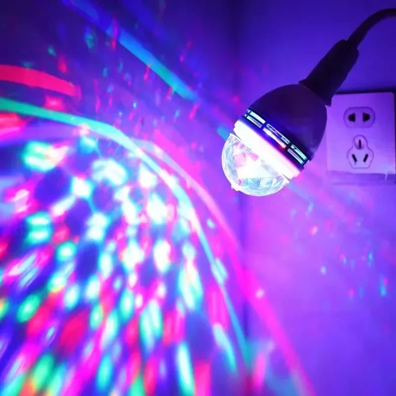 E27 Rotating LED Stage Light - Colorful Magic Ball for DJ & Disco