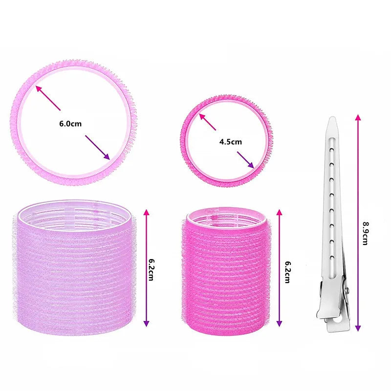 No-Heat Hair Rollers for Natural Curls Damage-Free Magic Curlers Self-Adhesive Hook & Loop DIY Styling Tools Perfect for Hair Bangs Volume