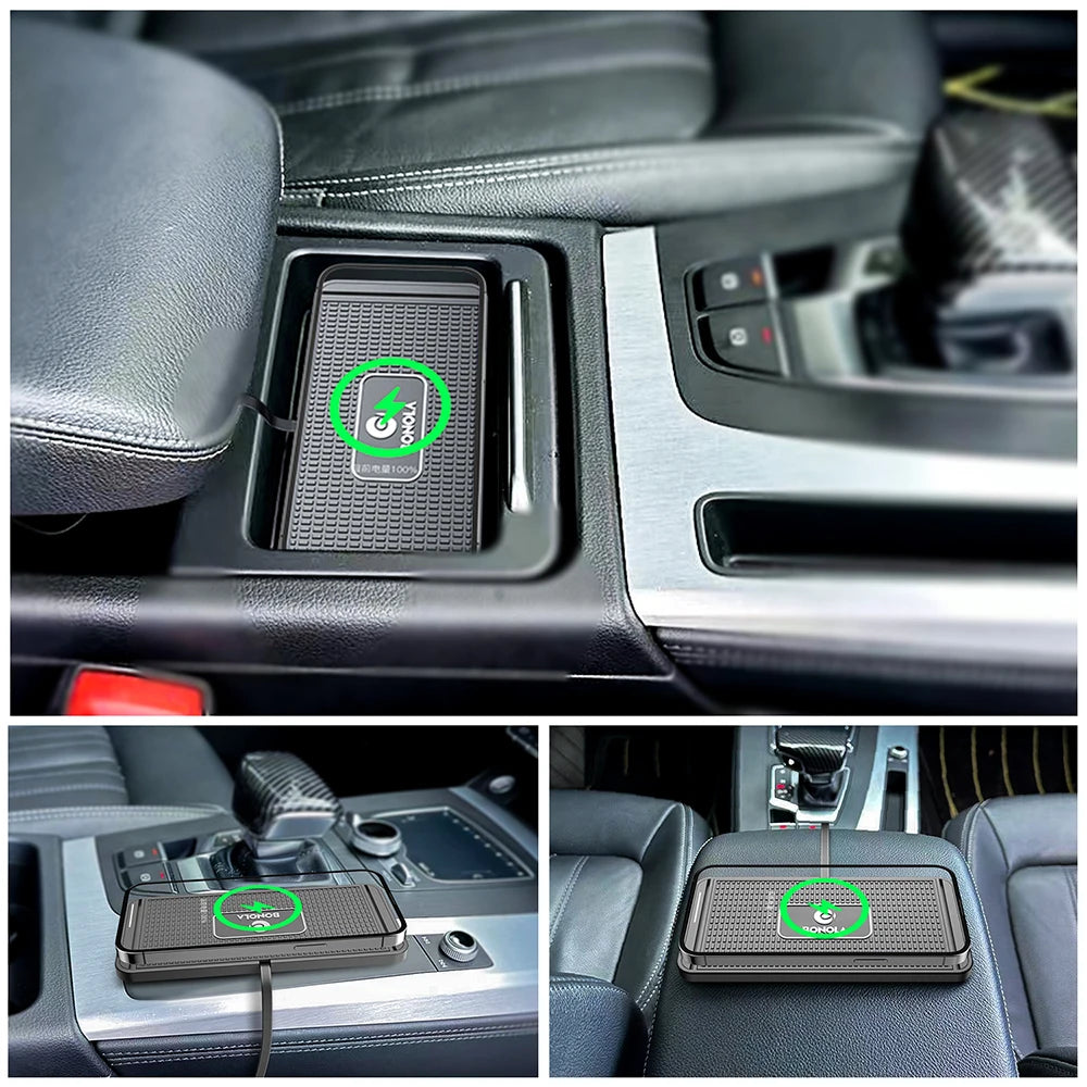 Bonola Car Wireless Charger: Qi Charging Pad for iPhone 12-15, Samsung, Huawei