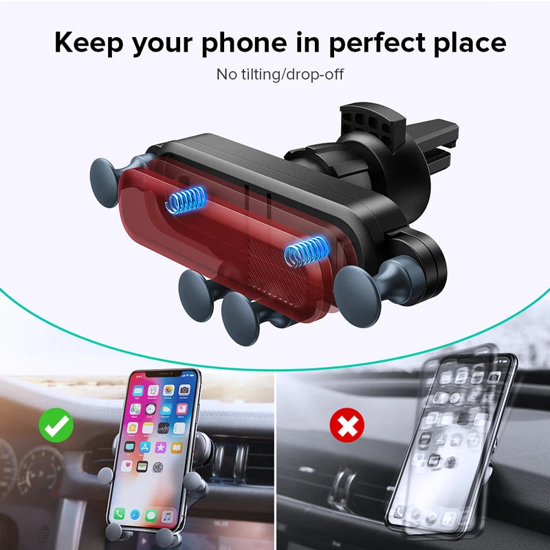 Universal Gravity Car Phone Holder - Air Vent Mount for iPhone & Xiaomi