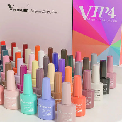 7.5ml VENALISA Gel Nail Polish Set VIP4 Hema Free NailManicure Soak off Base Nowipe Topcoat UV LED Nail Gel Varnish Kit