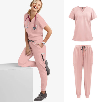 10 Colors Unisex Short Sleeved Pharmacy Nurse Uniform | Hospital Doctor Workwear | Oral Dental Surgery Scrubs | Medical Scrubs Sets | Tonyfinger Store