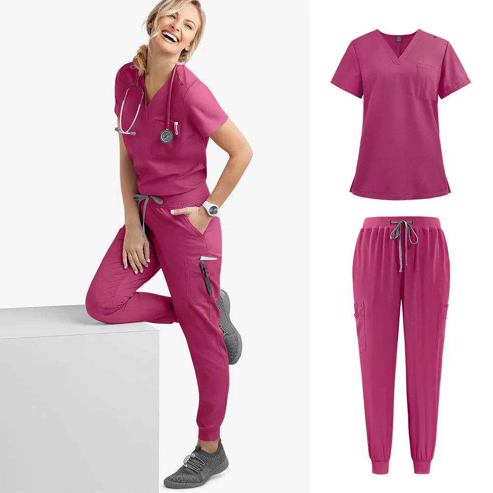 10 Colors Unisex Short Sleeved Pharmacy Nurse Uniform | Hospital Doctor Workwear | Oral Dental Surgery Scrubs | Medical Scrubs Sets | Tonyfinger Store