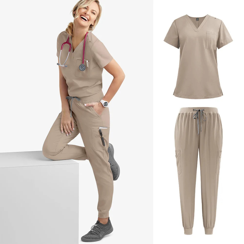 10 Colors Unisex Short Sleeved Pharmacy Nurse Uniform | Hospital Doctor Workwear | Oral Dental Surgery Scrubs | Medical Scrubs Sets | Tonyfinger Store