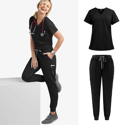 10 Colors Unisex Short Sleeved Pharmacy Nurse Uniform | Hospital Doctor Workwear | Oral Dental Surgery Scrubs | Medical Scrubs Sets | Tonyfinger Store