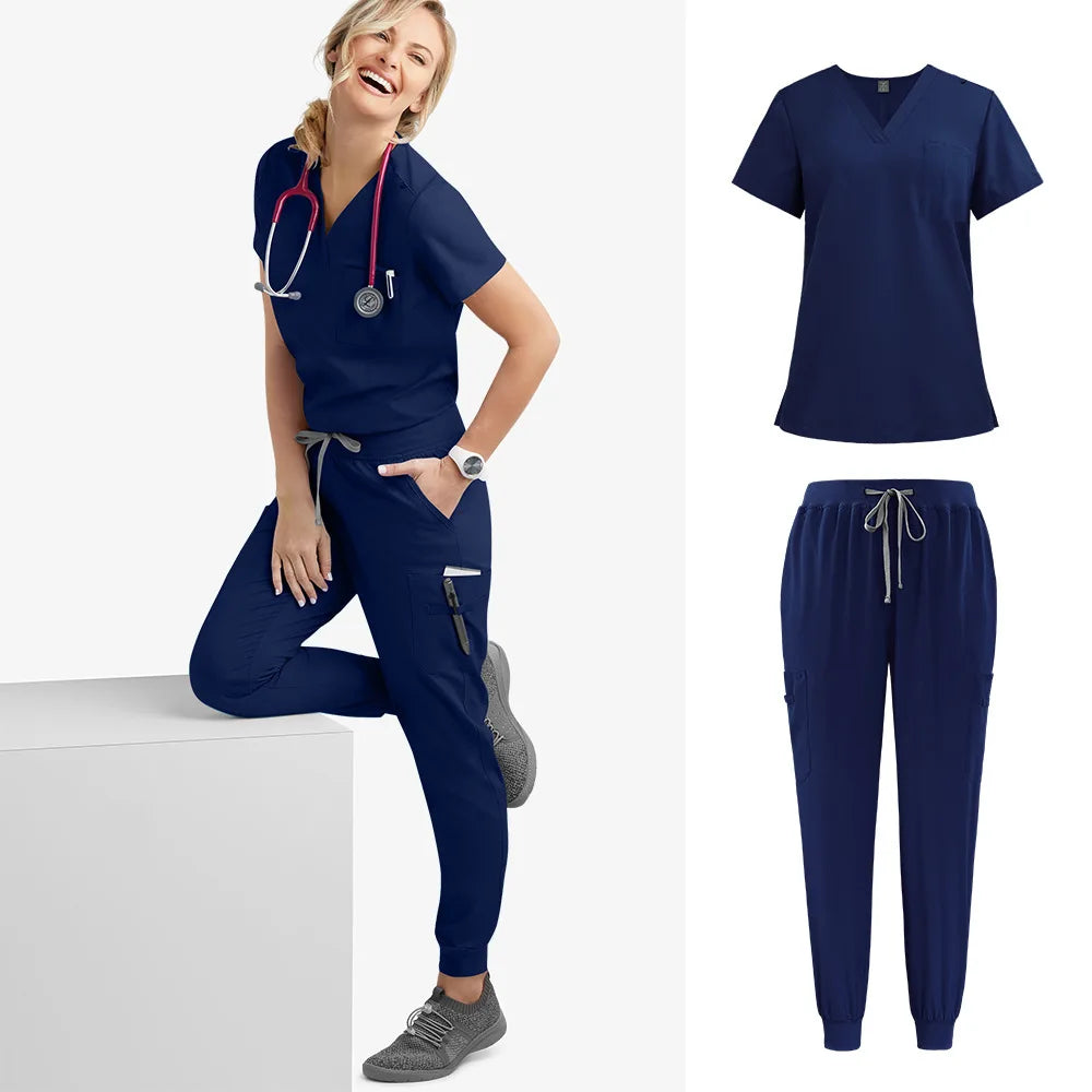 10 Colors Unisex Short Sleeved Pharmacy Nurse Uniform | Hospital Doctor Workwear | Oral Dental Surgery Scrubs | Medical Scrubs Sets | Tonyfinger Store