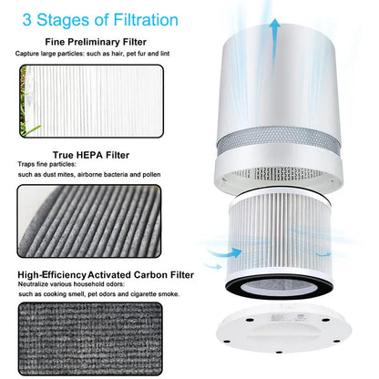 Air Purifier For Home True HEPA Filters Compact Desktop Purifiers Filtration with Night Light Air Cleaner for Home Car