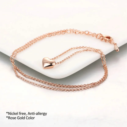 Rose Gold Heart Pendant Necklace for Women - Elegant OL Style, Perfect Party & Wedding Gift