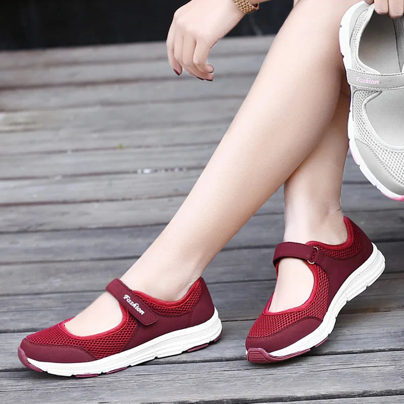 New Women Flats Spring Summer Ladies Mesh Flat Shoes Women Soft Breathable Sneakers Women Casual Shoes Zapatos De Mujer