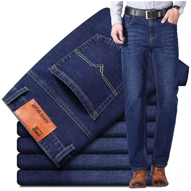 2023 Men’s Business Slim Fit Jeans | Classic Black & Blue | Stretch Denim | Sizes 28-40