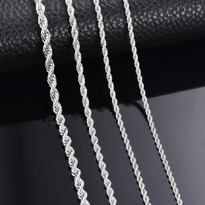 Stainless Steel Rope Chain Necklace/Bracelet for Men & Women (2mm-6mm)