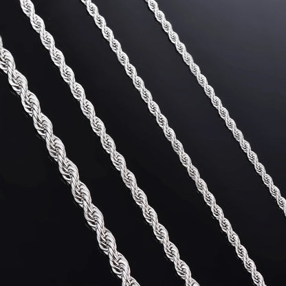 Stainless Steel Rope Chain Necklace/Bracelet for Men & Women (2mm-6mm)