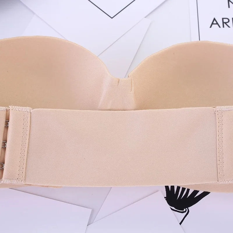 Womens Tube Tops Invisible Strapless Bra Underwear Sexy Solid Seamless Push Up Bra Wireless Mold Cup Bralette Lingerie