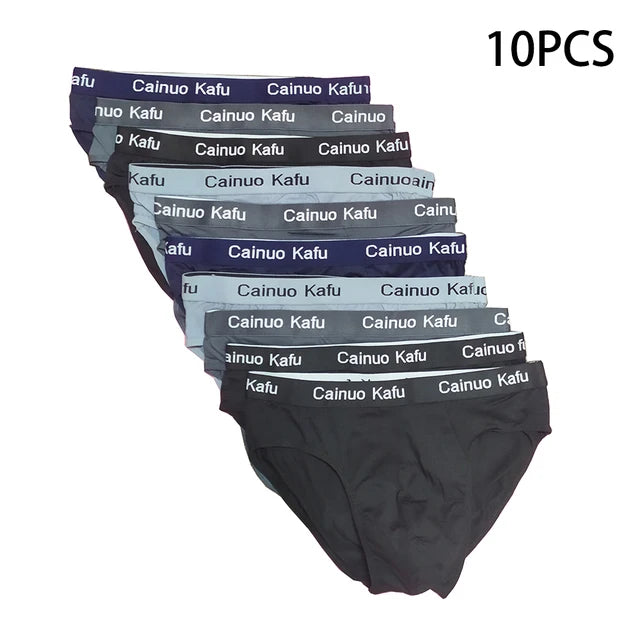 10Pcs Men's Fashion Briefs - Comfortable Cotton-Blend Underwear, L-5XL Sizes, Soft & Sexy | tonyfinger store