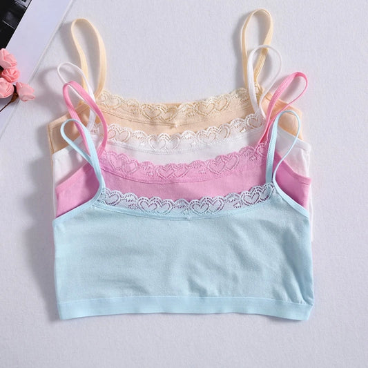 Young Girls Lace Bra Puberty Teenage Soft Cotton Underwear Training Bra Clothing