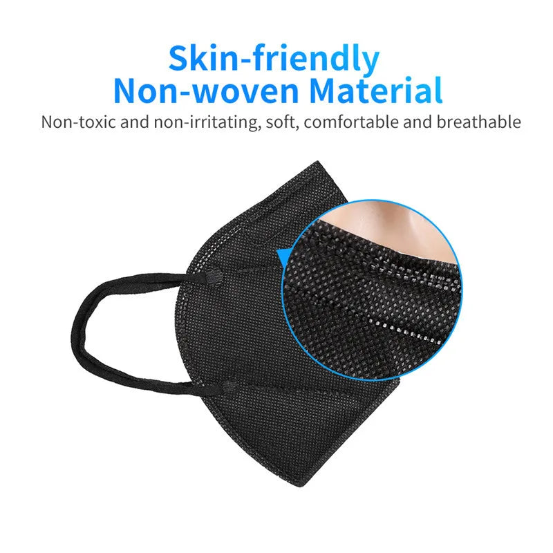 FFP2 KN95 5-Layer Protective Masks - Black & Gray