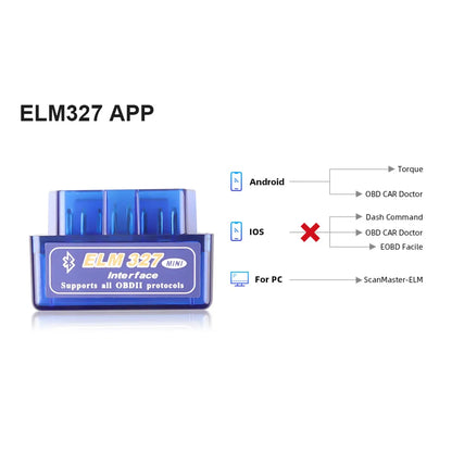 Bluetooth ELM327 V2.1 OBD Scanner for Android - Latest Version