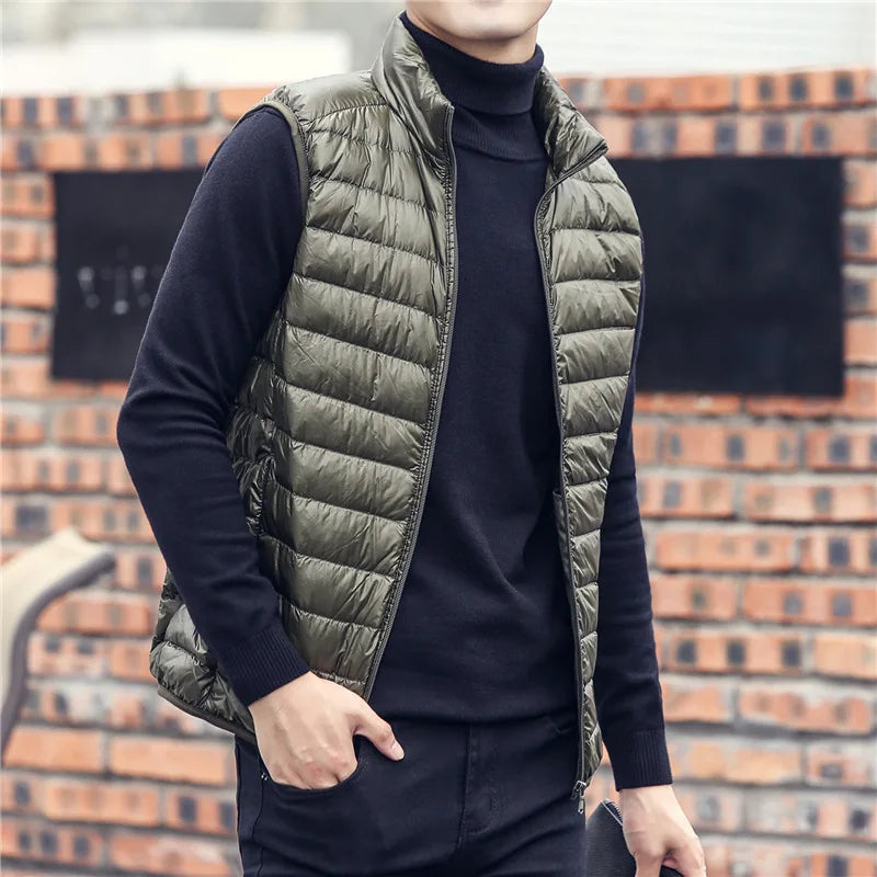 FGKKS Men’s Lightweight Down Vest - Winter Casual Sleeveless Coat