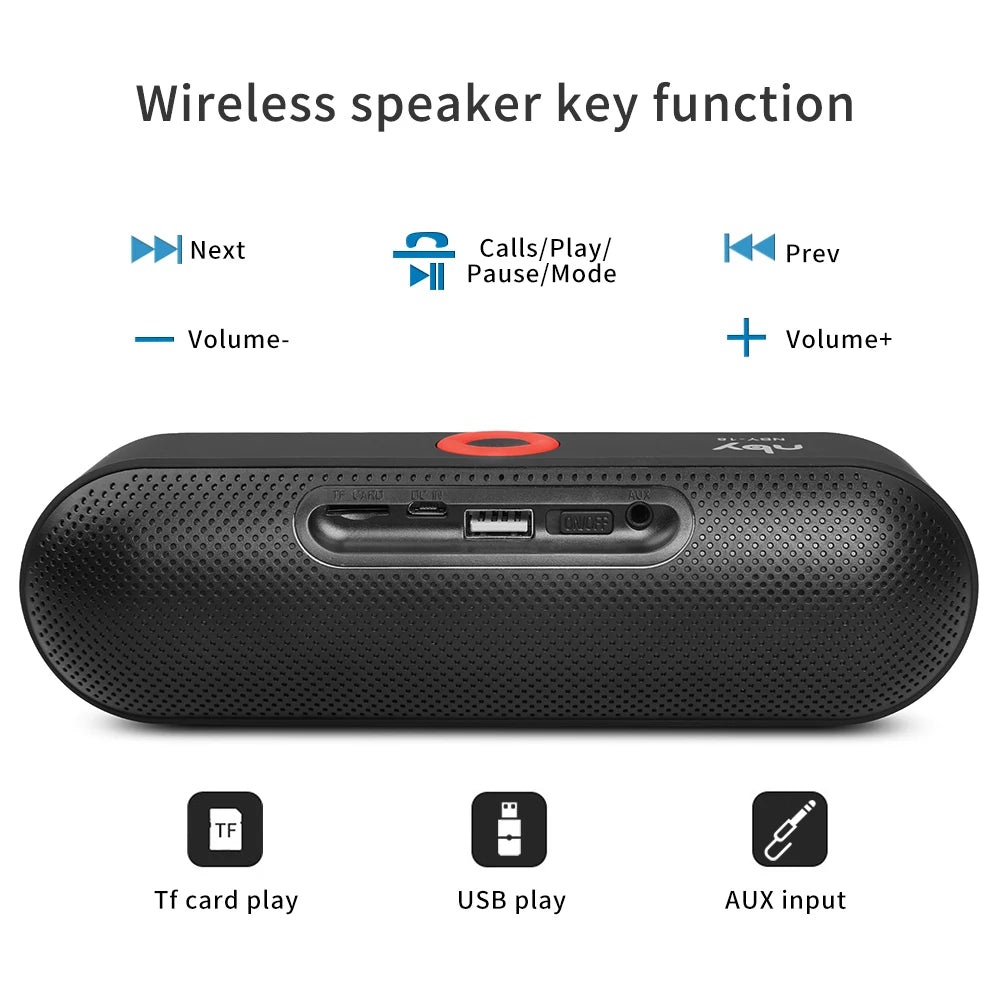 NBY 18 Portable Bluetooth Speaker Mini Wireless Speakers 3D Stereo Music Surround Support TF Card FM Radio Subwoofer Loudspeaker