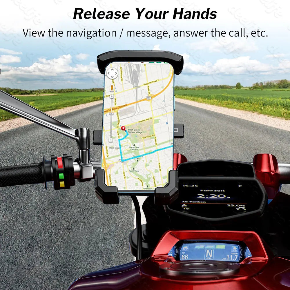 Deelife Motorcycle Phone Holder for Moto Support Telephone Mobile Stand Mount Wireless Chargers Motor Bike Cellphone Bracket