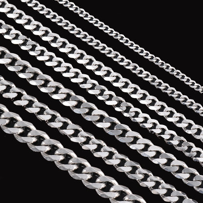 Men’s Stainless Steel Cuban Link Chain Necklace & Bracelet Set (3.6mm-9mm)