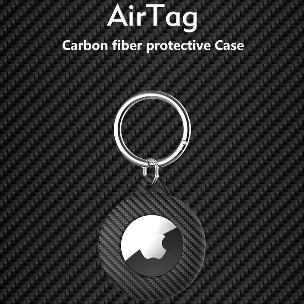For Apple Airtag Case Carbon Hard Anti-lost Anti-Scratch Keychain Cover For Airtags Matte Slim TPU Loop GPS Protective Sleeve