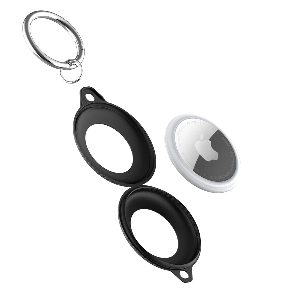 For Apple Airtag Case Carbon Hard Anti-lost Anti-Scratch Keychain Cover For Airtags Matte Slim TPU Loop GPS Protective Sleeve