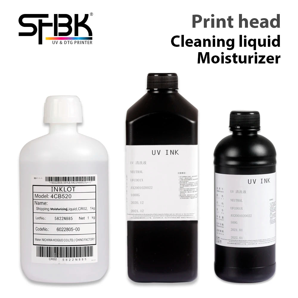 Powerful cleaning solution for UV printer ink remove clogged print head moisturizing liquid compatible with Epson Seiko Ricoh HP