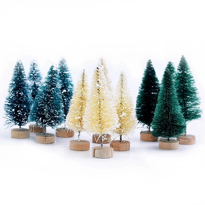 12 Mini Pine Christmas Trees | DIY Home Table Decor | Xmas Ornaments | Perfect Kids Gift | tonyfinger store