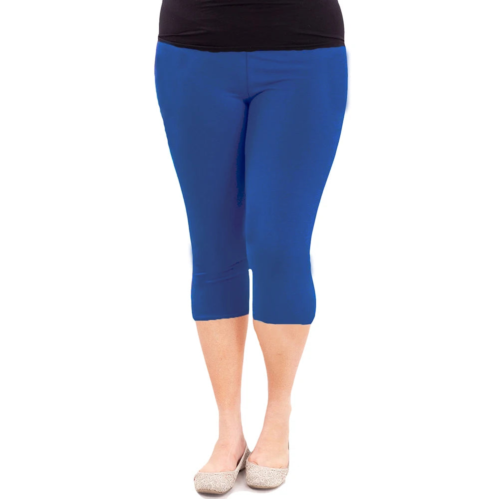 Plus Size Women’s Cotton Modal Leggings | Casual Mid-Calf Stretch Pants for Spring & Summer - tonyfinger store