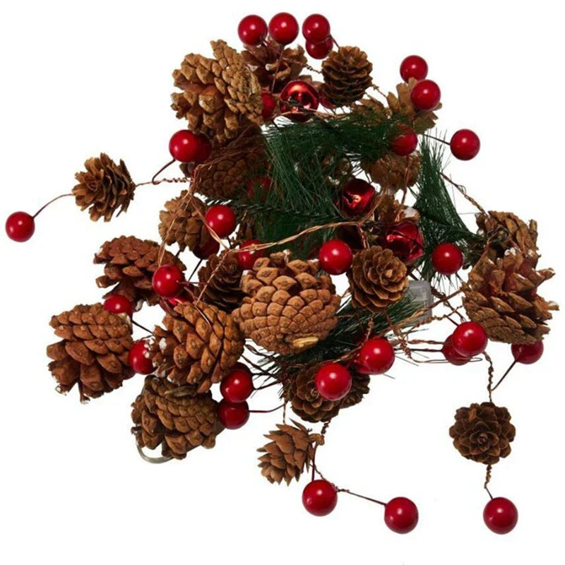 2m 20 led pine cone christmas lights - copper wire, home decor