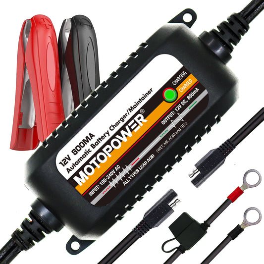 MOTOPOWER Automatic Car Battery Charger Maintainer 12V 800mA Smart Fast Power Charging For Car Motorcycle