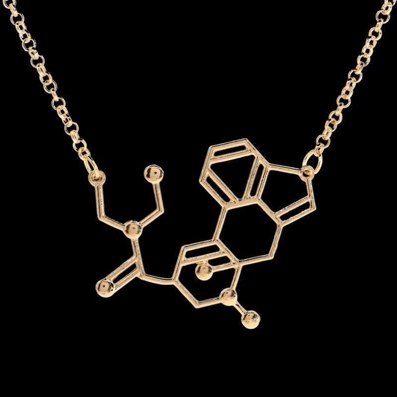 MOLECULE CHARM NECKLACE Biochemistry Biochem Pendant Serotonin Dopamine Caffeine